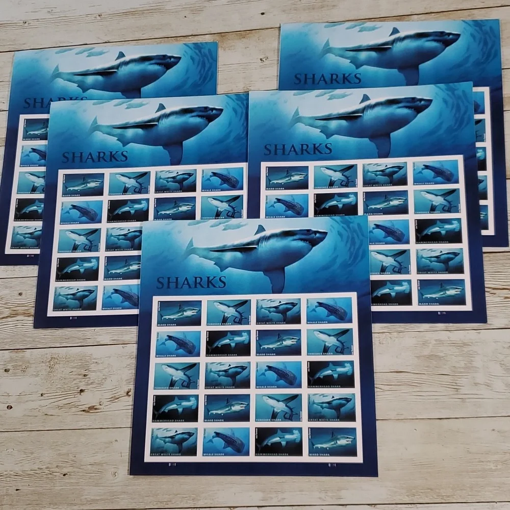 100 Sharks 2017 Forever Postage‎ Stamps USPS Postal Shark Bachelor Wedding Party
